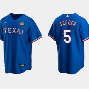 5 Corey Seager 2023 World Series Royal Stitched Jersey